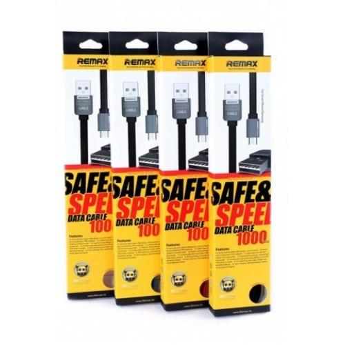 کابل فلت USB به microUSB ریمکس مدل سیف اند اسپید به طول 100 سانتی متر