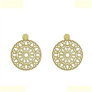گوشواره طلا 18 عیار زنانه مدوپد مدل هندسی کد GA1-13725 -