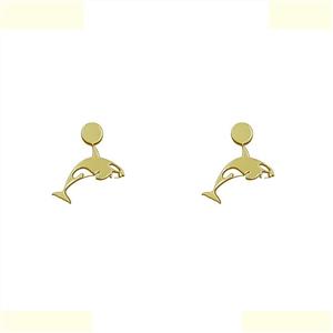 گوشواره طلا 18 عیار زنانه مدوپد مدل دلفین کد GA1-14832 -