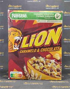 غلات صبحانه کاراملی و شکلاتی نستله لیون 400 گرمی - nestle lion 