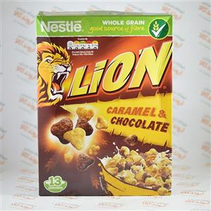 غلات صبحانه کاراملی و شکلاتی نستله لیون 400 گرمی - nestle lion 