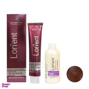 رنگ مو لورینت شماره H5 حجم 100 میلی لیتر رنگ عسلی متوسط به همراه اکسیدان شماره 1 شش درصدی حجم 125 میلی لیتر