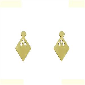 گوشواره طلا 18 عیار زنانه مدوپد مدل لوزی کد GA1-10239 -