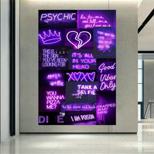 تابلو بوم طرح بلک لایت تایپوگرافی نئون مدل LOVE کد AR30773