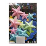 استیکر دیواری کودک طرح ستاره سه بعدی مدل شب تاب بسته 12 عددی