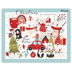 برچسب کاترینکا طرح برش خورده بولت ژورنال و اسکرپ بوک مدل Christmas بسته 48 عددی -