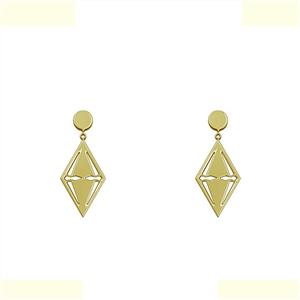 گوشواره طلا 18 عیار زنانه مدوپد مدل لوزی کد GA1-14479 -