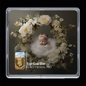 شمش طلا 18 عیار مدوپد مدل نوزاد کد SG-10285 -