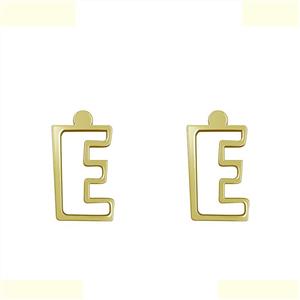 گوشواره طلا 18 عیار زنانه مدوپد مدل حرف E کد GA1-16685 -