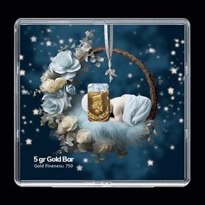 شمش طلا 18 عیار مدوپد مدل نوزاد کد SG-10252 -