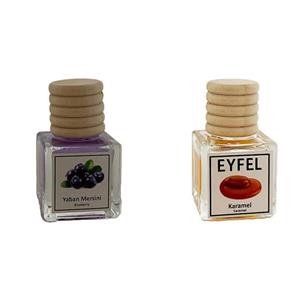 خوشبوکننده خودرو مدل بلوبری و کارامل حجم 10 میلی لیتر مجموعه 2 عددی