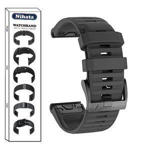 بند نیهاتا مدل سیلیکونی مناسب برای ساعت هوشمند گارمین سری 22 میلیمتری fenix 5 / 6 /7