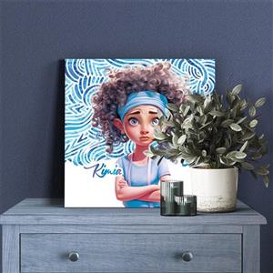 تابلو شاسی لاژید مدل اسم کیمیا طرح دختر کارتونی کد CuteGirl