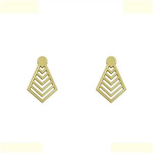 گوشواره طلا 18 عیار زنانه مدوپد مدل لوزی کد GA1-12035 -