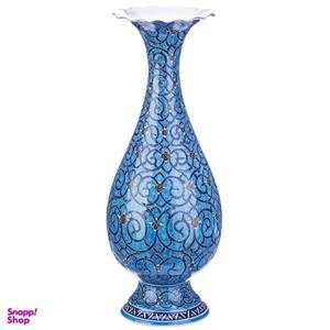 گلدان مسی میناکاری شده اثر اسماعیلی مدل صراحی طرح اسلیمی ارتفاع 20 سانتی متر Enamelled Copper Sorahi Vase By Esmaeeli Eslimi Design 20cm Height