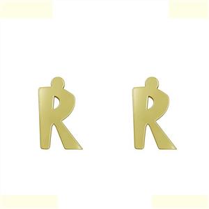 گوشواره طلا 18 عیار زنانه مدوپد مدل حرف R کد GA1-16638 -