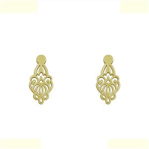 گوشواره طلا 18 عیار زنانه مدوپد مدل اسلیمی کد GA1-15269 -