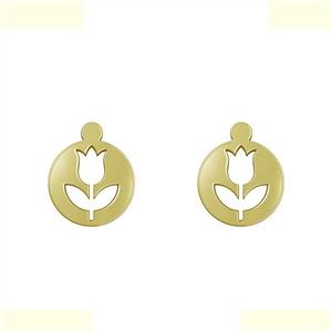 گوشواره طلا 18 عیار زنانه مدوپد مدل گل کد GA1-12477 -