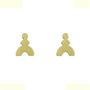 گوشواره طلا 18 عیار زنانه مدوپد مدل لوزی و نیم دایره کد GA1-12813 -
