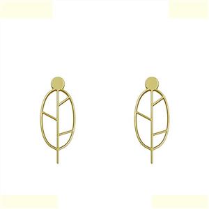 گوشواره طلا 18 عیار زنانه مدوپد مدل برگ کد GA1-15921 -