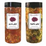 ترشی بندری و ترشی مخلوط با سبزی ارغوان سرخ - 1500 گرم