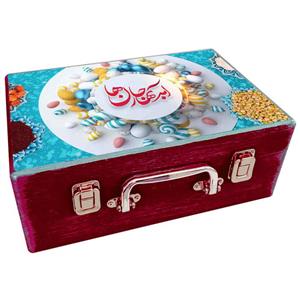 جعبه هدیه چوبی مدل چمدان بهاری کد WS634