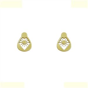 گوشواره طلا 18 عیار زنانه مدوپد مدل خورشید کد GA1-10300 -