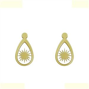 گوشواره طلا 18 عیار زنانه مدوپد مدل خورشید کد GA1-11748 -