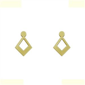 گوشواره طلا 18 عیار زنانه مدوپد مدل لوزی کد GA1-10465 -