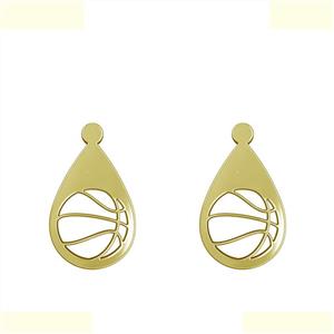 گوشواره طلا 18 عیار زنانه مدوپد مدل حرف بسکتبال کد GA1-11266 -