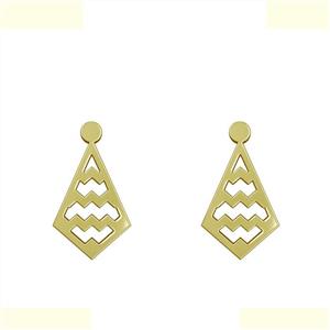 گوشواره طلا 18 عیار زنانه مدوپد مدل لوزی کد GA1-11298 -
