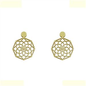 گوشواره طلا 18 عیار زنانه مدوپد مدل هندسی کد GA1-10906 -