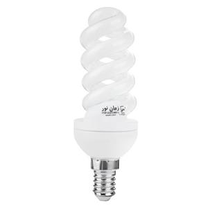 لامپ کم مصرف 11 وات زمان نور مدل Spiral پایه E14 Zaman Noor Spiral 11W Compact Fluorescent Lamp E14