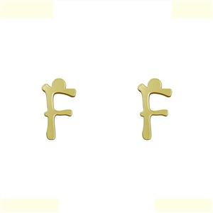 گوشواره طلا 18 عیار زنانه مدوپد مدل حرف F کد GA1-17074 -
