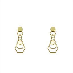 گوشواره طلا 18 عیار زنانه مدوپد مدل شش ضلعی حلقه ای کد GA1-12190 -