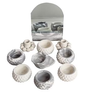 مجموعه ظروف هفت سین 10 پارچه مدل ثمینا طرح سنگ کد C01