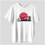 تی شرت آستین کوتاه مردانه مدل معبد سامورایی ژاپنی کد anm284