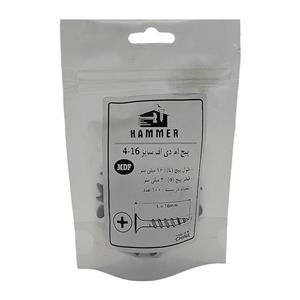 پیچ ام دی اف هامر مدل  4X16mm بسته 100 عددی