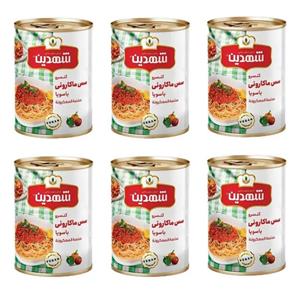 کنسرو سس ماکارونی با سویا شهدین - 370 گرم بسته 6 عددی