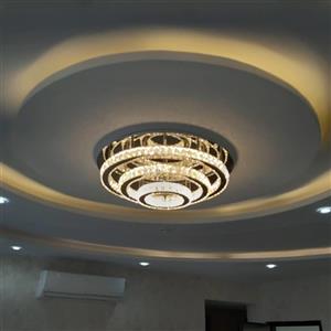 لوستر مدل گرد سه طبقه کریستالی
