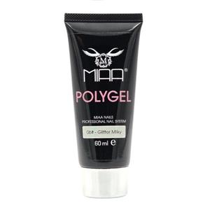 پلی ژل کاشت ناخن میا مدل Glitter milky 06 حجم 60 میلی لیتر