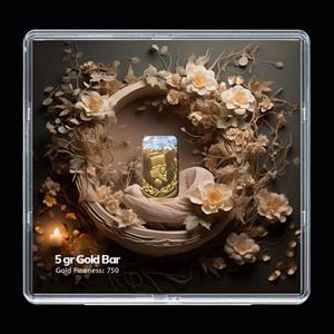 شمش طلا 18 عیار مدوپد مدل سبد و گل کد SG-10300 -