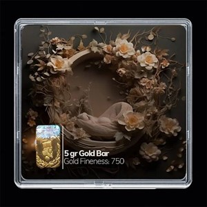 شمش طلا 18 عیار مدوپد مدل سبد و گل کد SG-10300 -