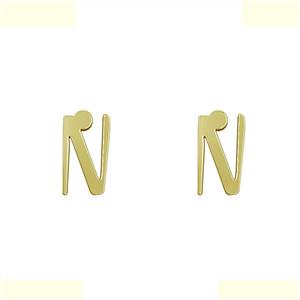 گوشواره طلا 18 عیار زنانه مدوپد مدل حرف N کد GA1-16822 -