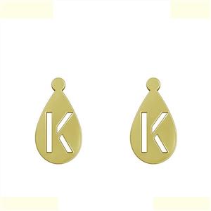 گوشواره طلا 18 عیار زنانه مدوپد مدل حرف K کد GA1-12853 -