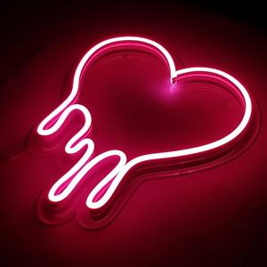 چراغ تزیینی مدل تابلو نئون طرح قلب