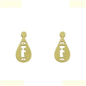 گوشواره طلا 18 عیار زنانه مدوپد مدل E حرف کد GA1-14800 -