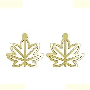 گوشواره طلا 18 عیار زنانه مدوپد مدل برگ کد GA1-15930 -