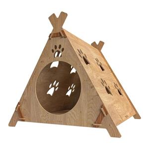 جای خواب سگ و گربه و خرگوش مدل لانه چوبی کد B20