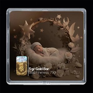 شمش طلا 18 عیار مدوپد مدل نوزاد کد SG-10277 -